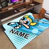 Benutzerdefinierte The Powerpuff Girls Matte mit personalisiertem Namen, waschbarer Polyester-Eingangsbereich-Teppich für den Innenbereich, Geschenk für Weihnachten, Ostern, Thanksgiving