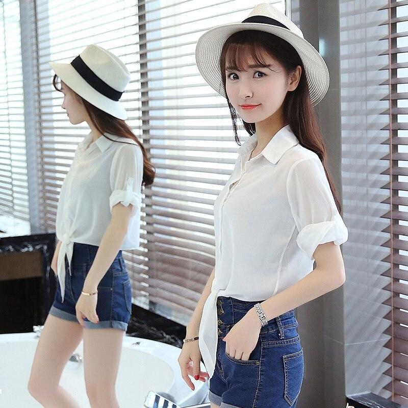 2023 Summer Half Sleeve Chiffon Buttoned Up Shirt Womens Coat Female Sun Protection All-match Thin Cardigan 13556