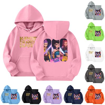 Child Fashion Lightweight Long Sleeve Pullover With Pockets  Print Hoodie