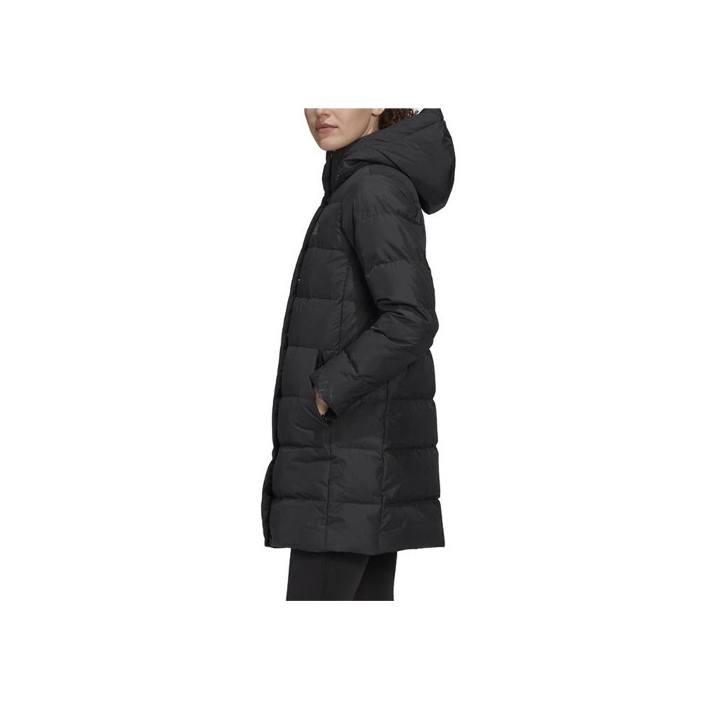 Adidas Womens Mid Down Coat Outdoor Windproof Hooded Long Sleeve Jacket Women Coats Black GE9991