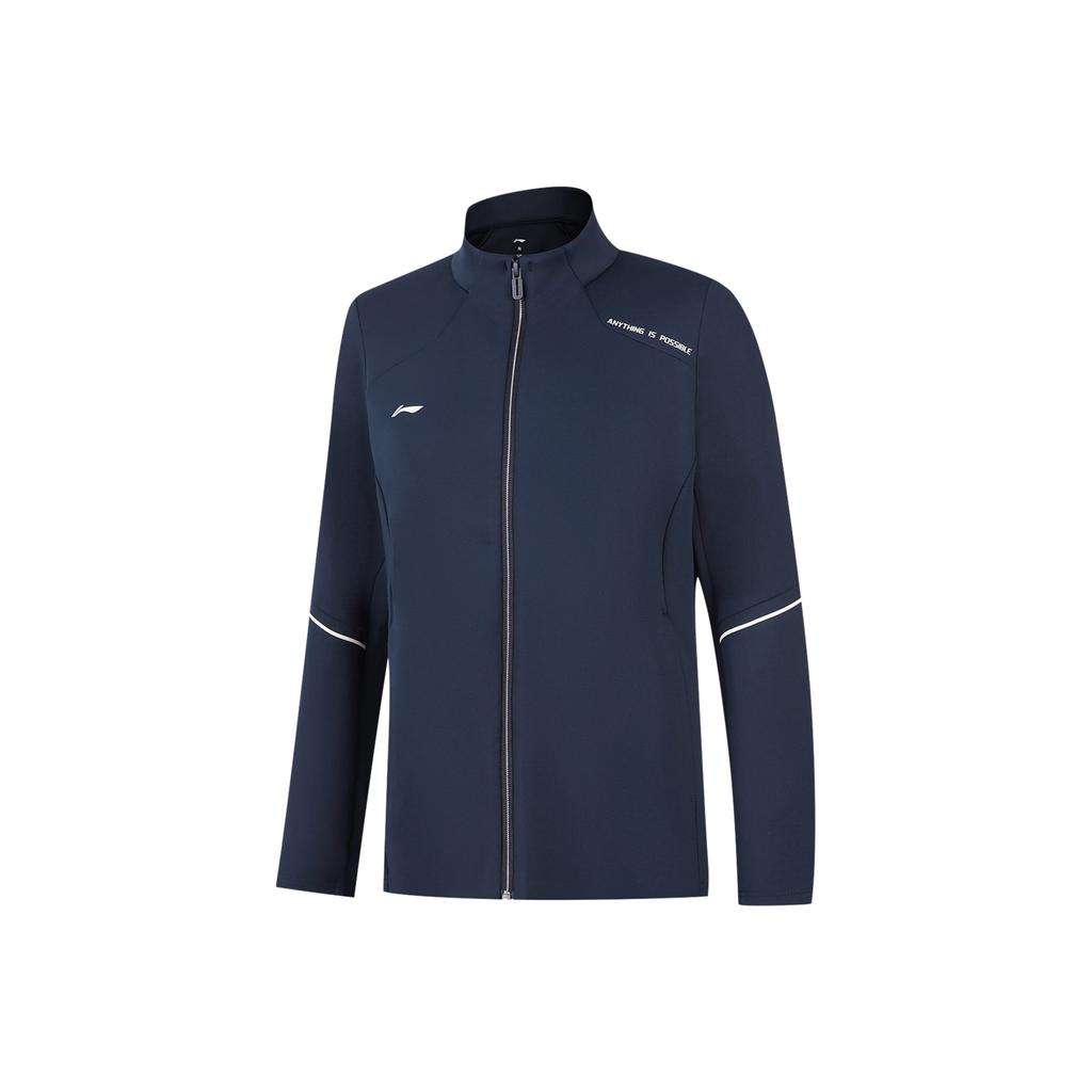 Li Ning Group Purchase Series Stand Collar Simple Casual Letter Versatile Sports Cardigan Sweatshirt Women sweatshirt AWDV650-10