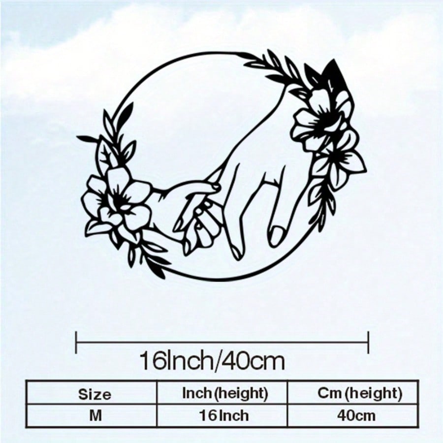 

Floral Metal Wall Art Rust Resistant Thread Carving Rose Peony Hibiscus Home Decor Gift різнокольоровий