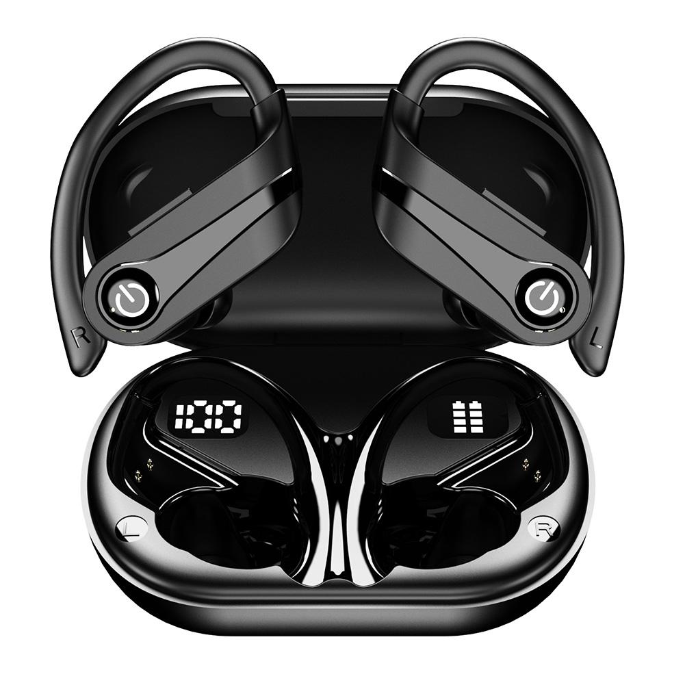Wireless Earbuds with Earhooks Built-in Mic Headphones BT 5.3 Waterproof Headset Ear Buds for Sports Running Workout Gym