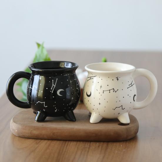 Cauldron Coffee Mug Constellation Tea Cup 350ml Unique Ceramic Mug Halloween Witchy Gifts for Freinds