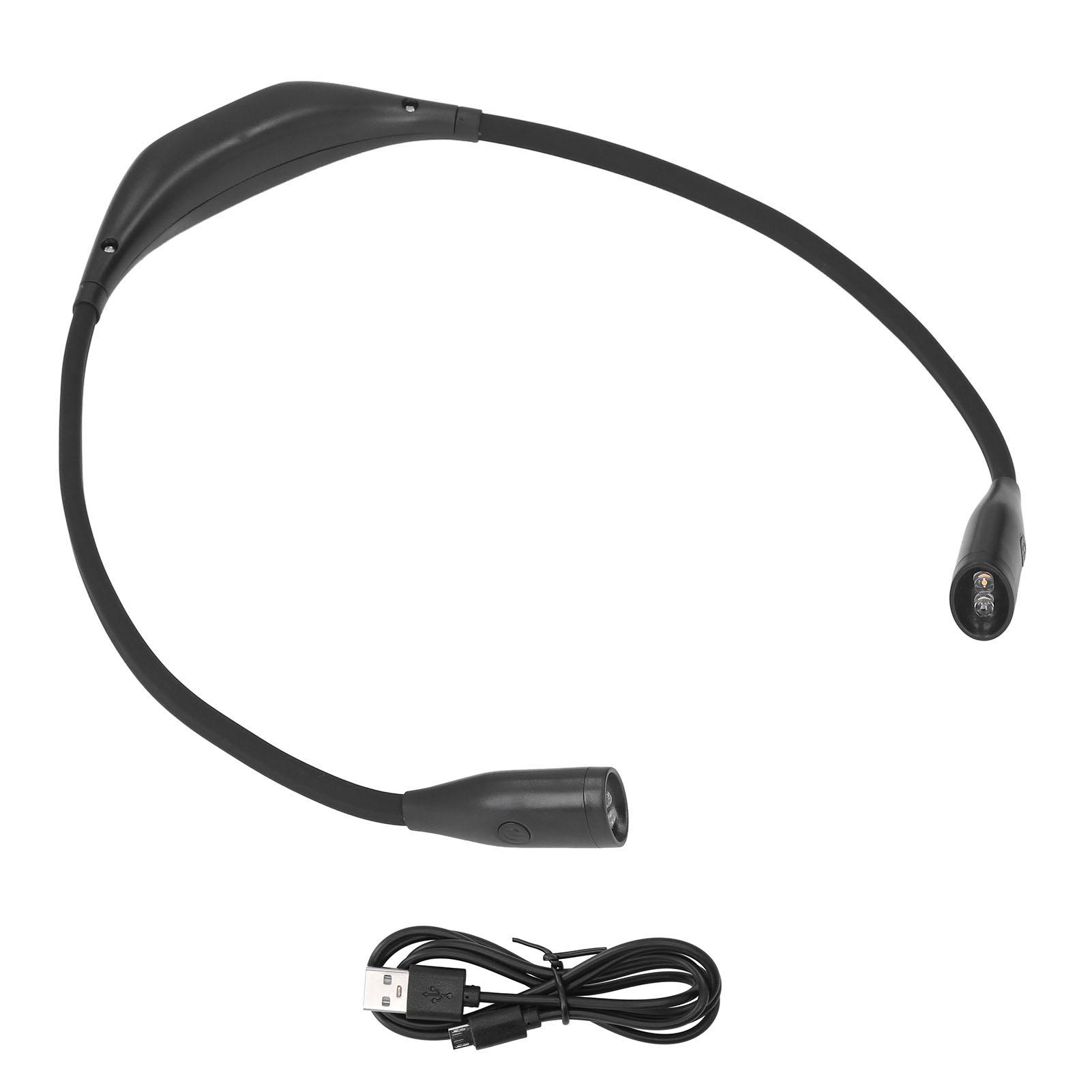 

Neck Light USB Rechargeable 3 Brightness Levels 360 degrees Flexible LED Neck Reading Lamp for Running RepairingBlack чёрный