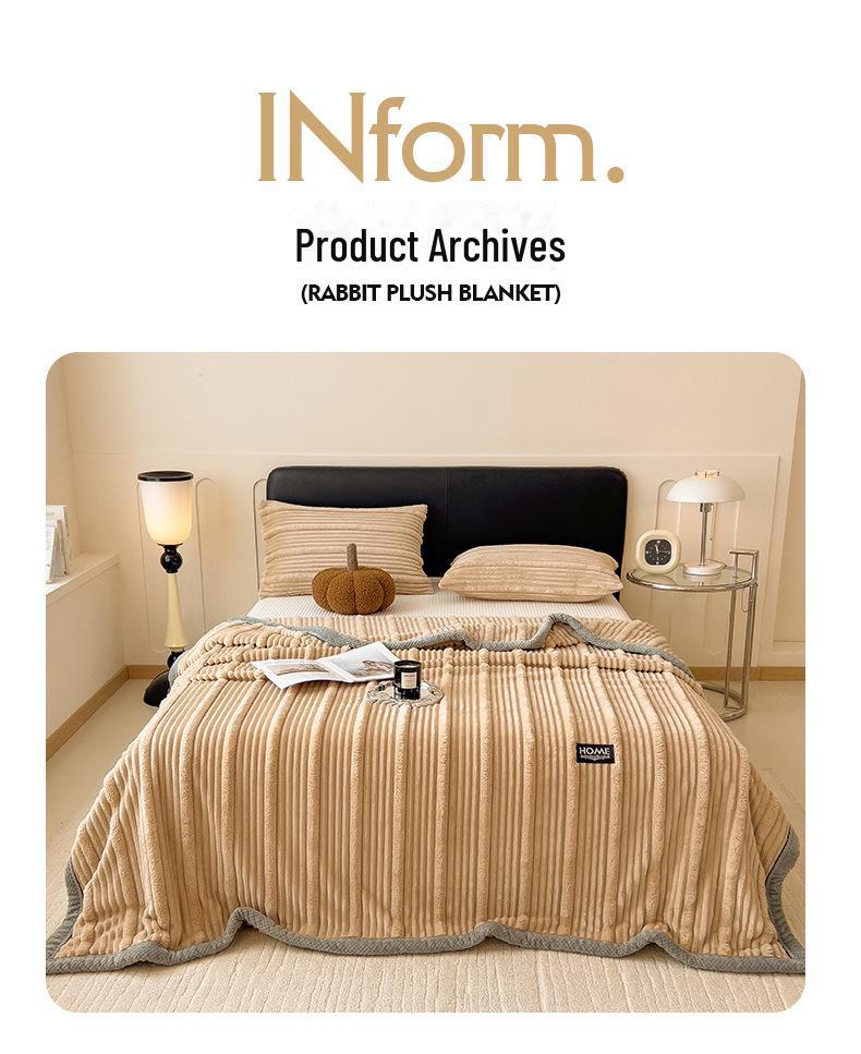 Klasse A Kaninchen Plüsch Korallenfleece Decke – Dick, Doppelseitig, Ideal für Winter, Büro, Sofa oder Auto.