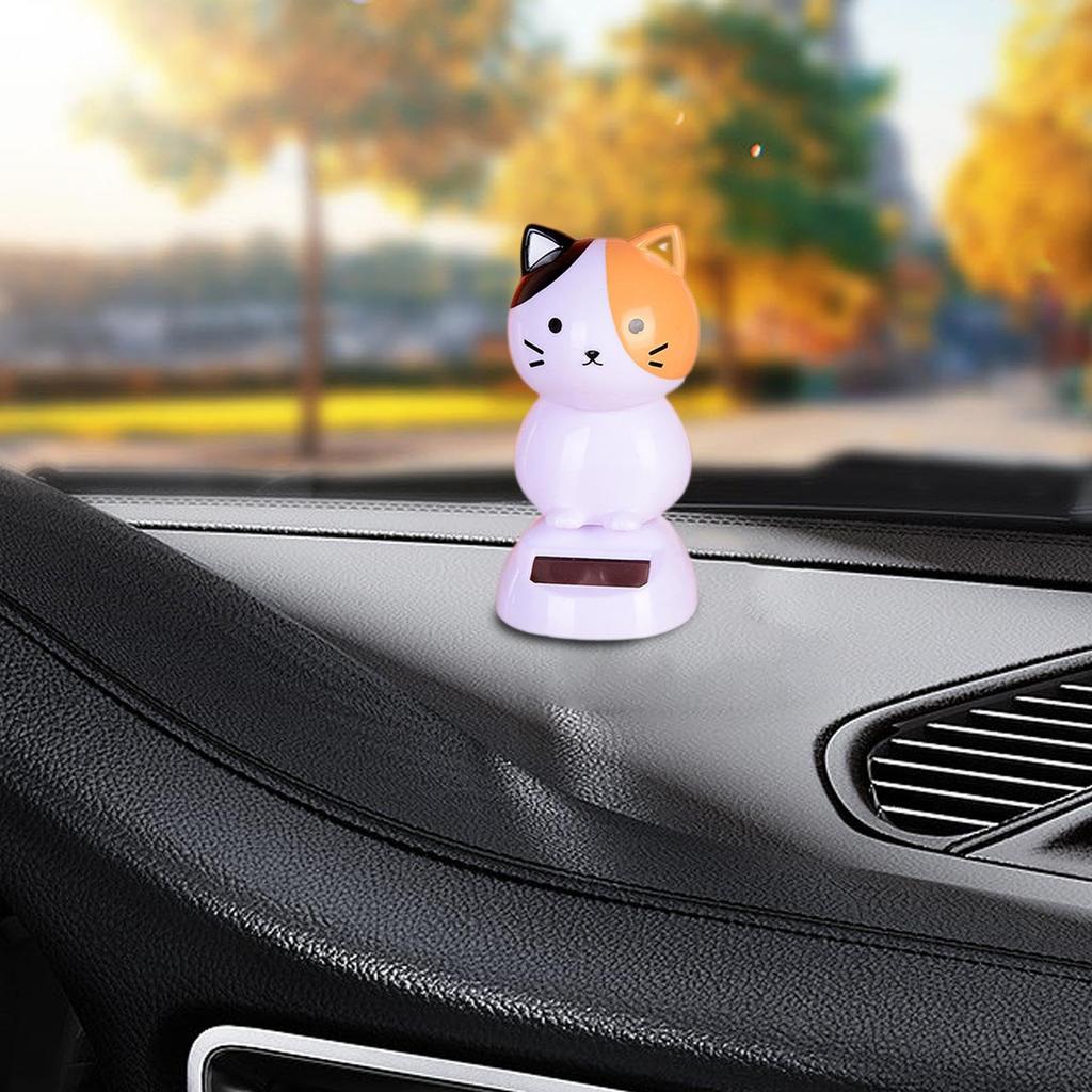 Cat Car Dashboard Decoration, Solar Bobblehead Cat, Cat Swinging Decoration - Cat Solar Bobblehead