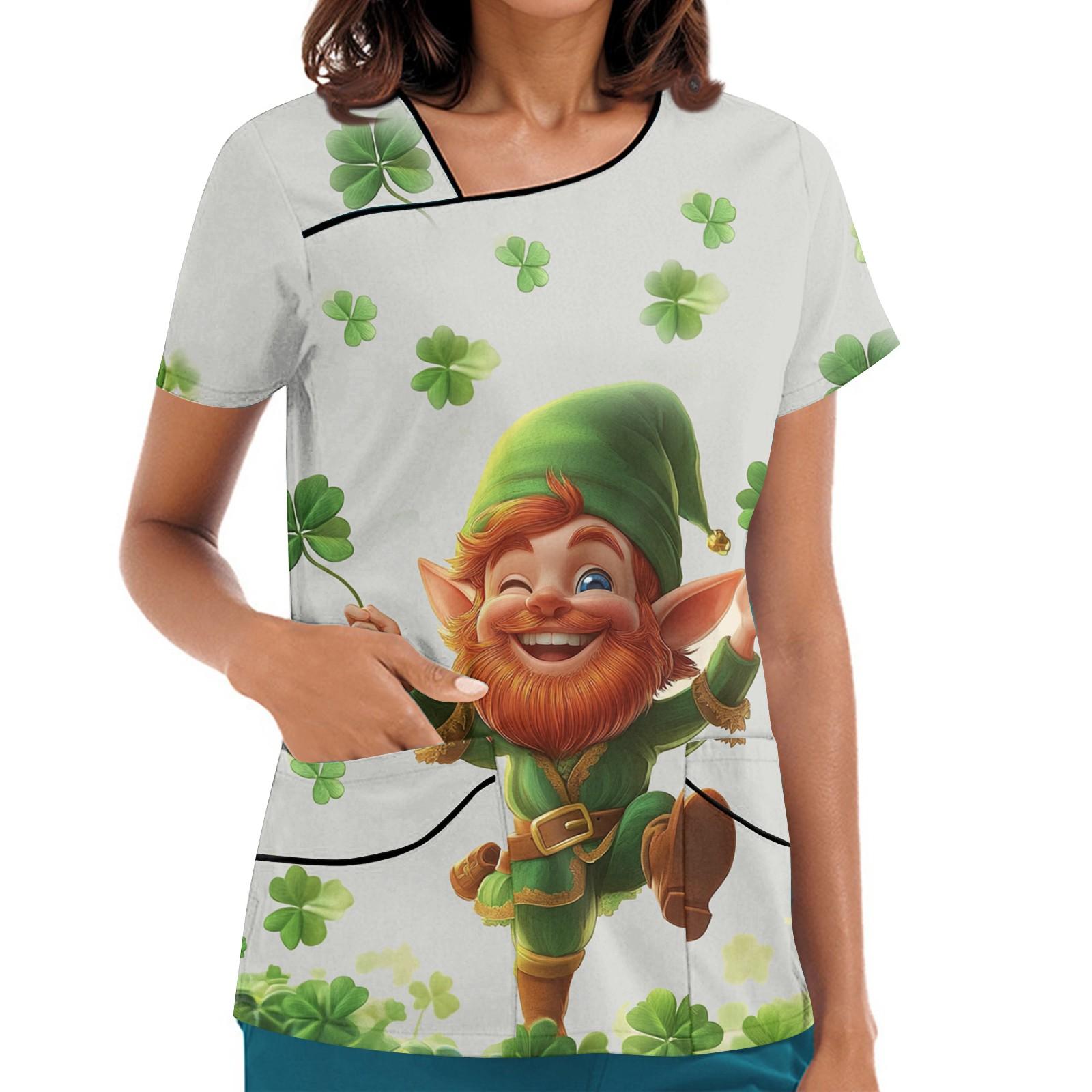 

Женская рабочая одежда с принтом, покатый воротник и двухслойные карманы, базовый верхний пуловер XL белый