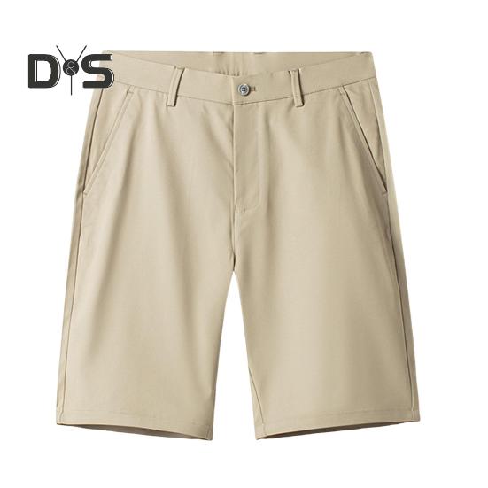 

Мужской костюм, шорты на пуговицах и молнии, прямые брюки, повседневные шорты с карманами, однотонные эластичные шорты для гольфа, повседневная одежда 34 хаки