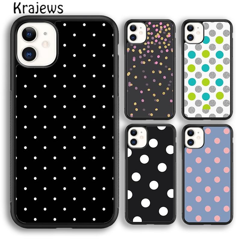 Krajews Cute Polka Dots Spot Pattern Phone Case Cover For iPhone 16 15 SE2020 14 6 7 8 plus 11 12 13 pro max coque Fundas