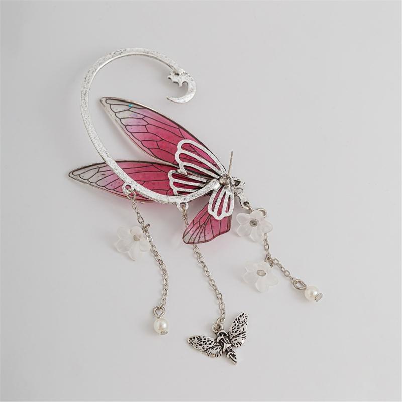 Elegant Butterfly Dangle Earrings for Women Unique Alloy Resin Pearls Fashion Jewelry for Daily and Travel