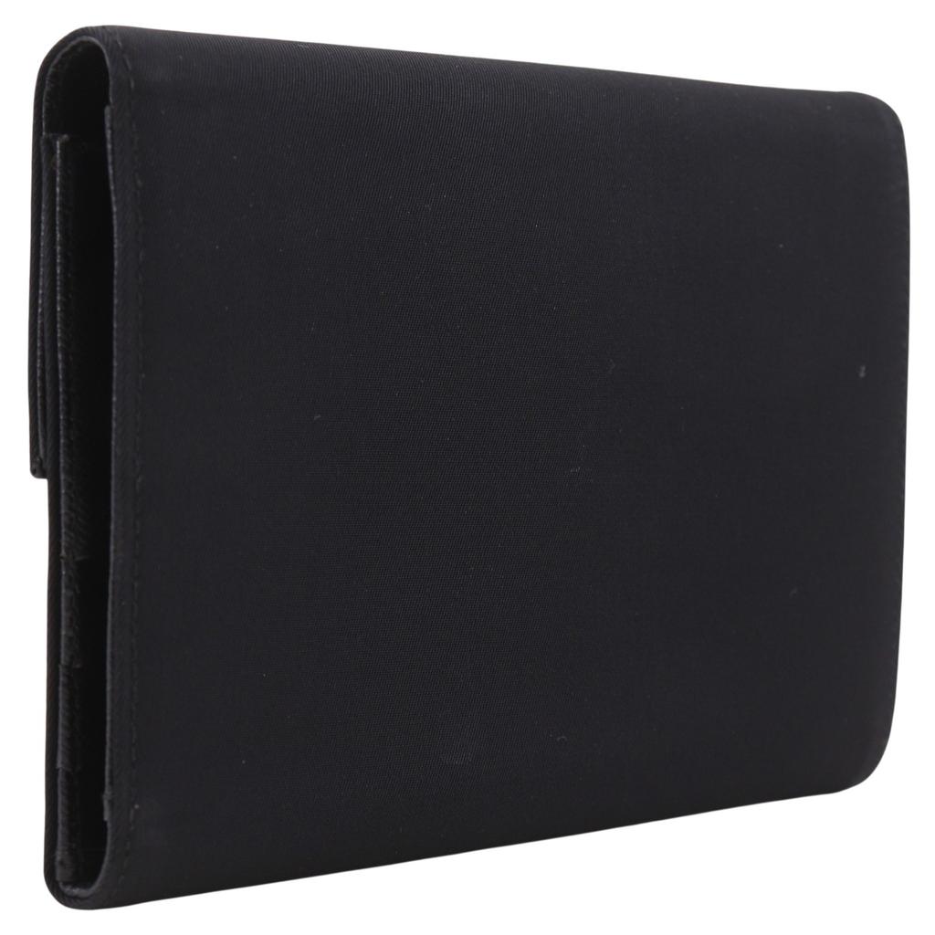PRADA Tri-fold wallet black Nylon unisex Used