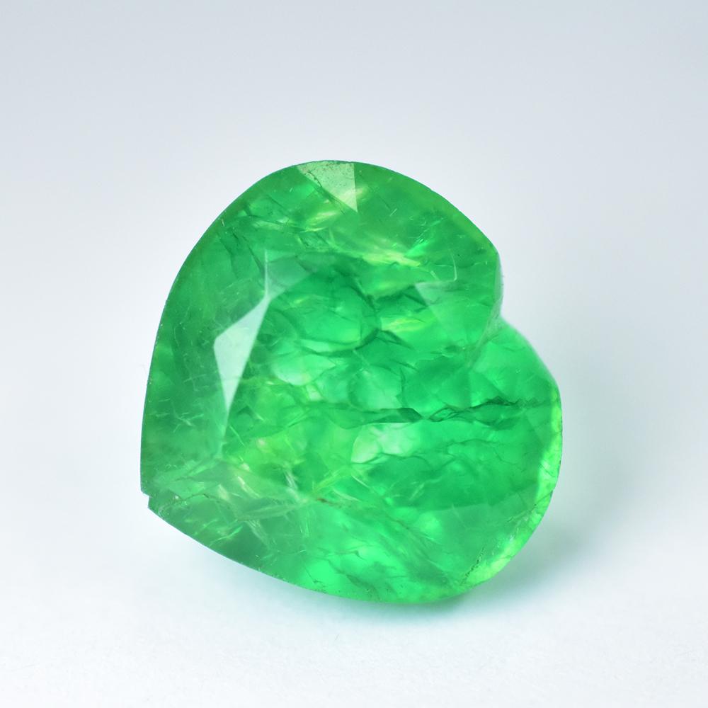 CERTIFIED 10 Ct Brilliant Heart Shape Natural Green Emerald Loose Gemstone