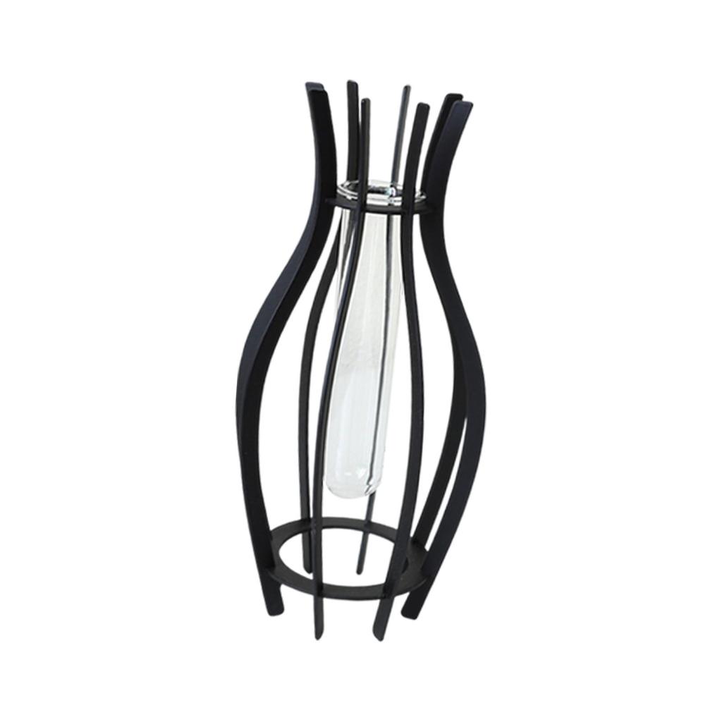 Clear Glass Hydroponic Tube Table Vase Aesthetic Ornament Home Decor Planter for Bookshelf Greenhouse Indoor Living Room Office