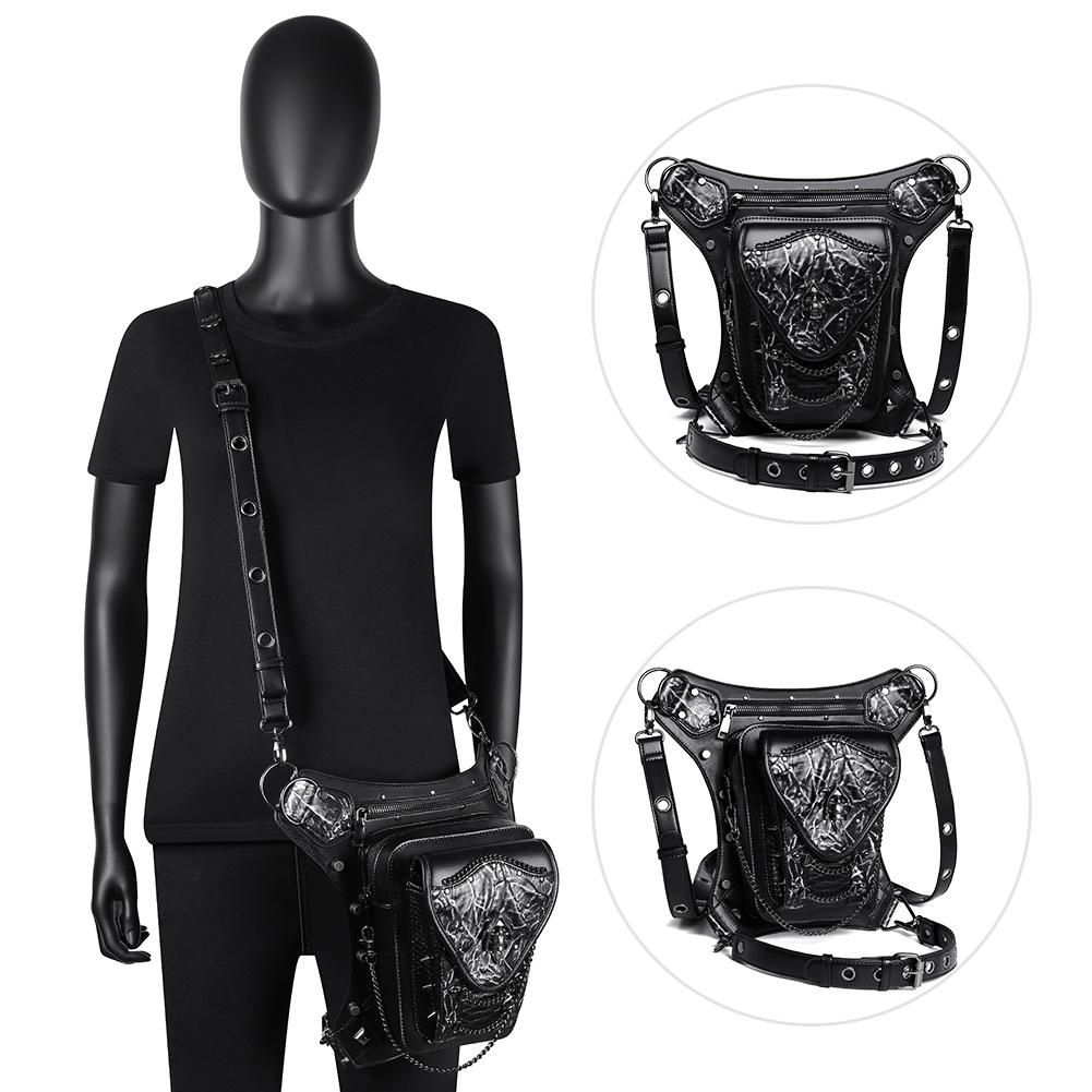 Steampunk Skull Motorcycle Waist & Shoulder Bag - Unisex Crossbody for Mobile Phones