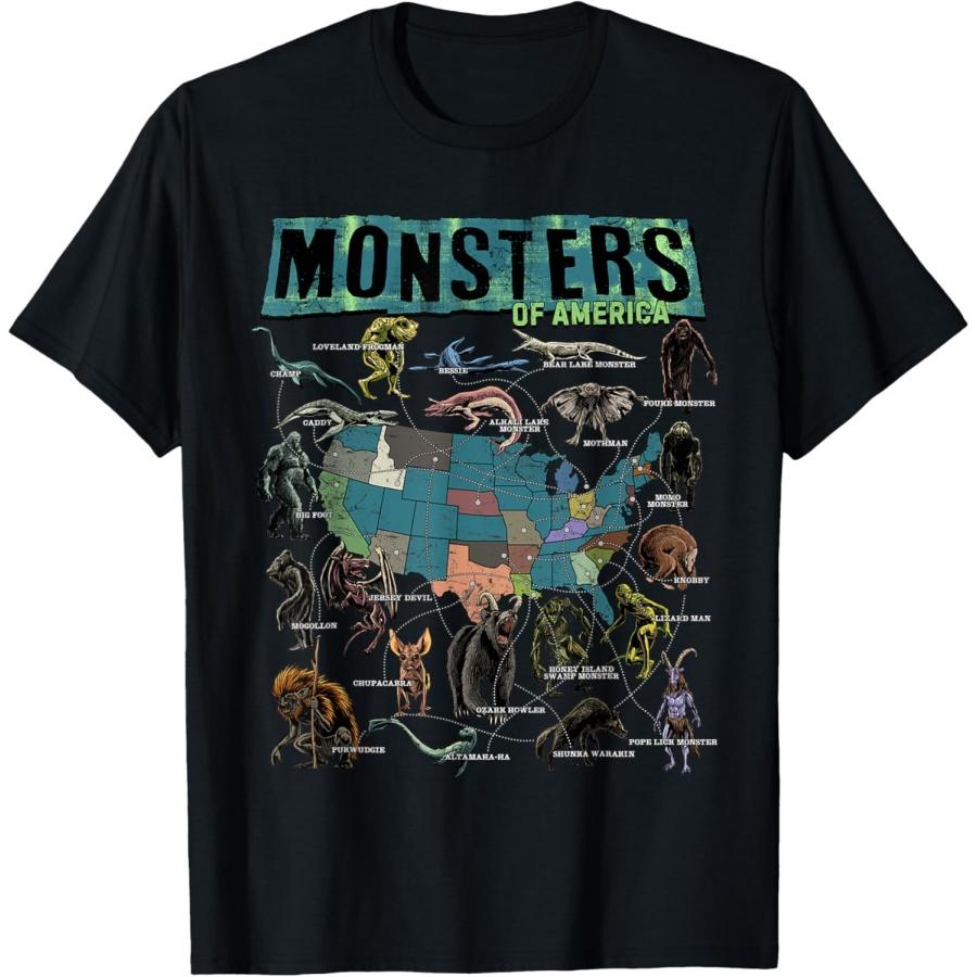 

Cryptid Monsters of America Folklore Creature Cryptozoology T-Shirt XXXXXL чорний