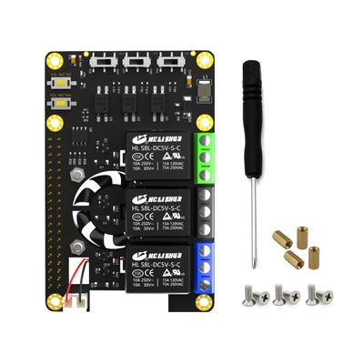 Netzteil-Relais-Controller-Erweiterungskarte Standard-GPIO-PIN mit Doppellüfter für RaspberryPi A+ 3A+ B+ 2B 3B 3B+ 4B