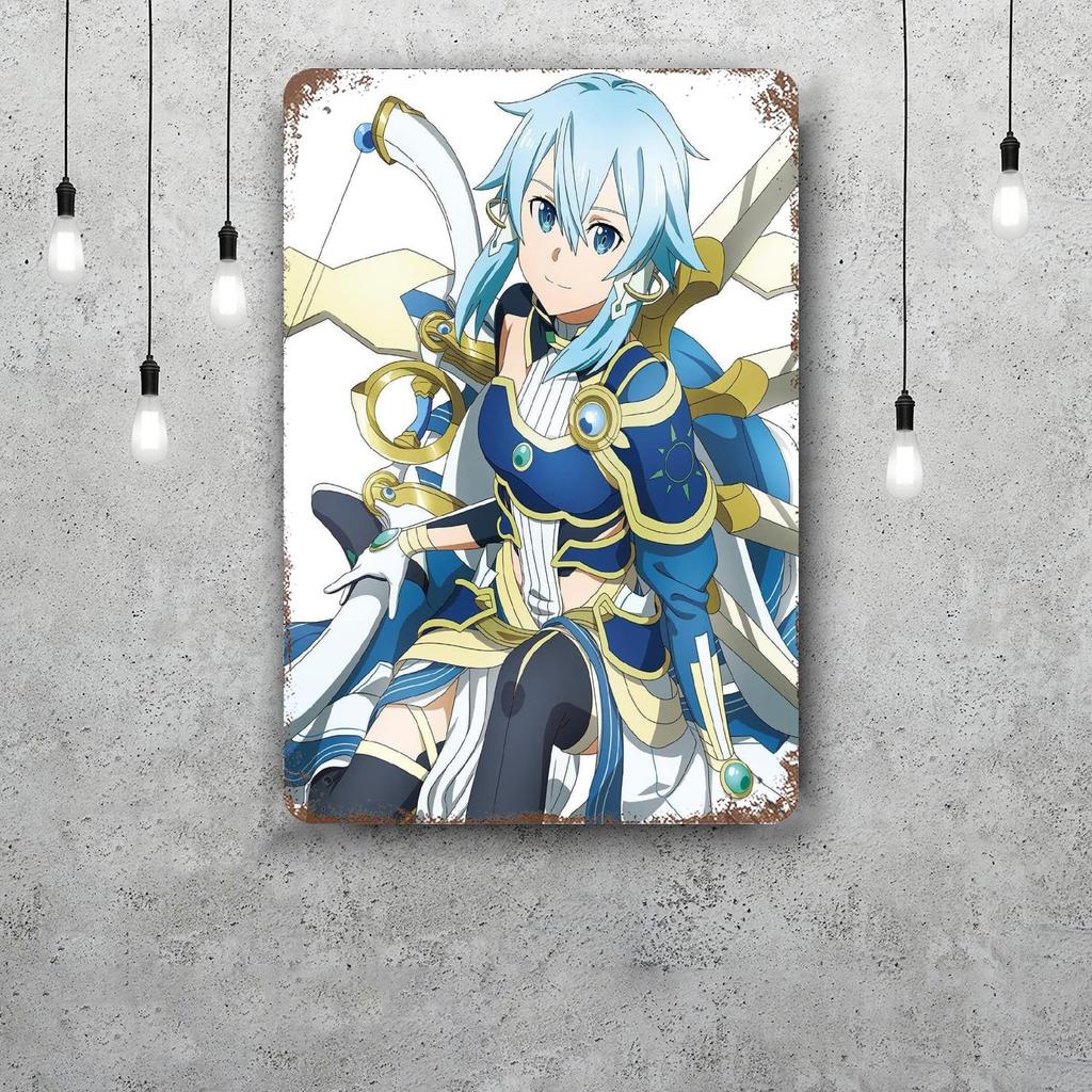 Sword Art Online Vintage Tin Sign Home Decor Wall Decor Art Wall Mural Room Decoration Decor Retro Metal Sign Plate Bar Posters