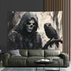 Eerie Grim Reaper Tapestry With An Owl Companion For A Hauntingly Beautiful Wall Accent