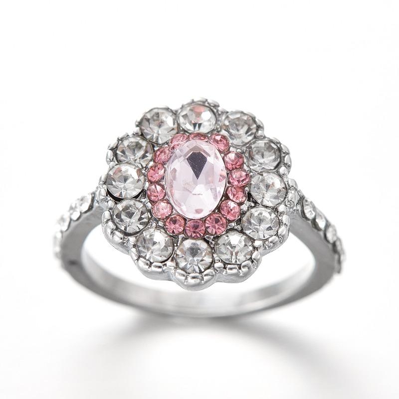 Light Luxury Exquisite Bright Oval Zircon Sun Flower Ring Ladies Engagement Wedding Bride Jewelry Holiday Party Gift