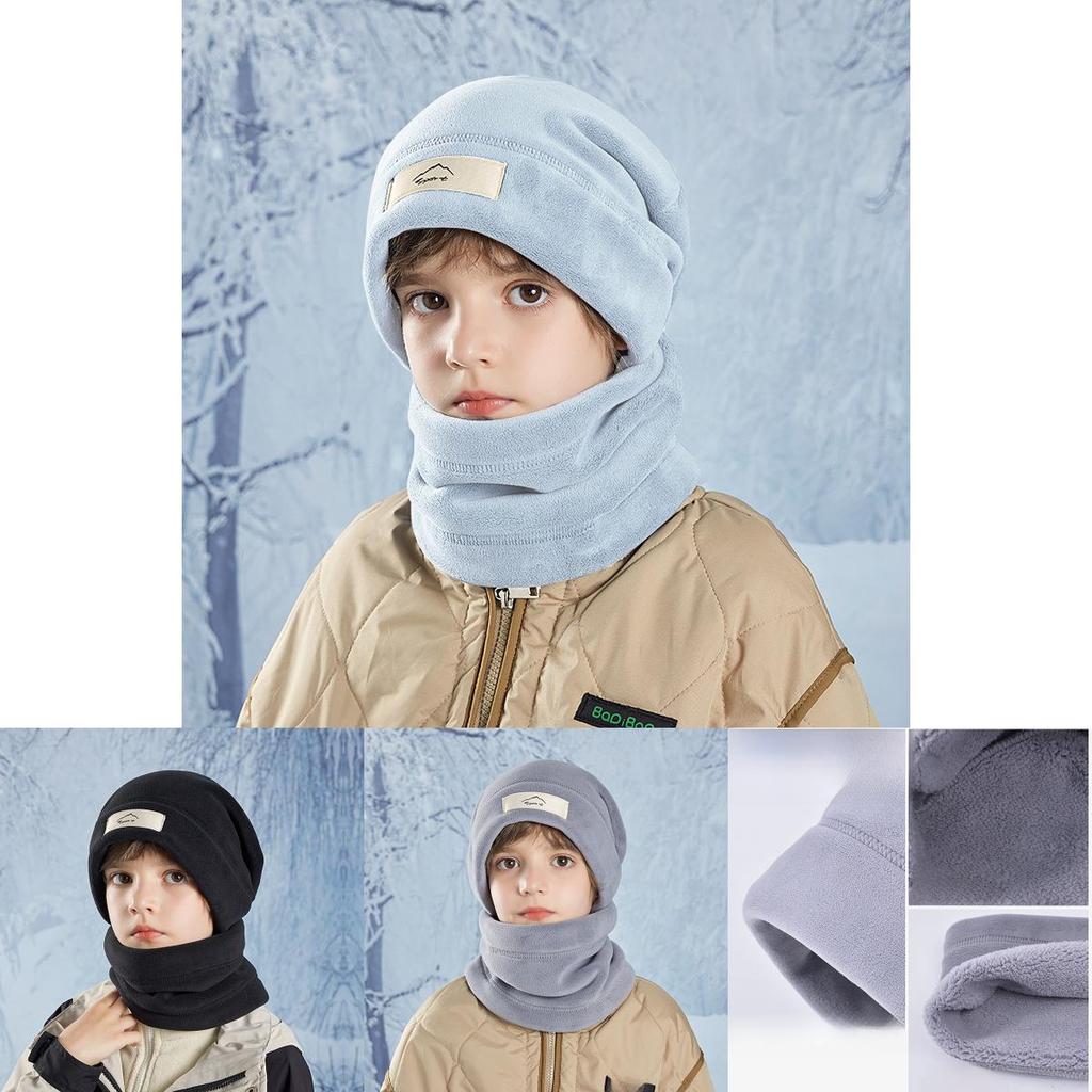Kids Plush Hat And Neck Gaiter Pair With Warmth And Windproof Design For Winter Outdoor Use