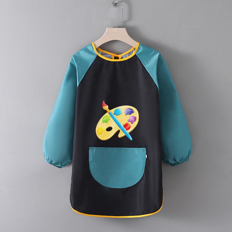 Children's Waterproof Art Smock with Logo - Reversible Apron for Painting and Eating  