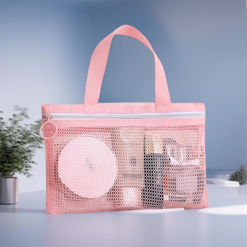 Compact Multi-Functional Mesh Cosmetic & Toiletry Bag