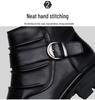 Men's Handcrafted Genuine Leather Punk Motorcycle Boots – British Style, Doc Martens-Inspired Short Workwear Boots