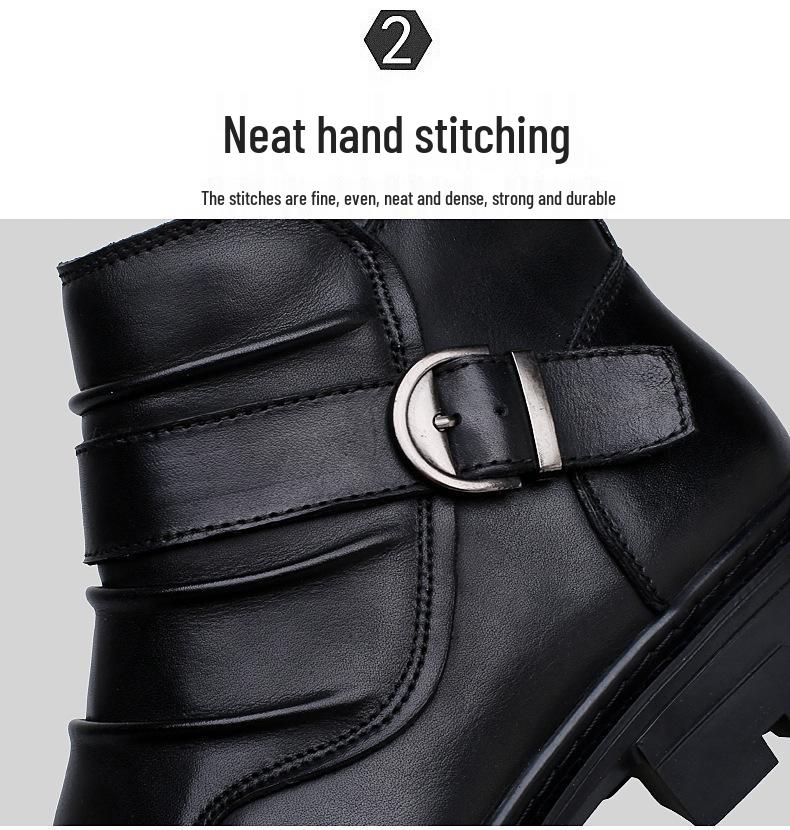 Men's Handcrafted Genuine Leather Punk Motorcycle Boots – British Style, Doc Martens-Inspired Short Workwear Boots
