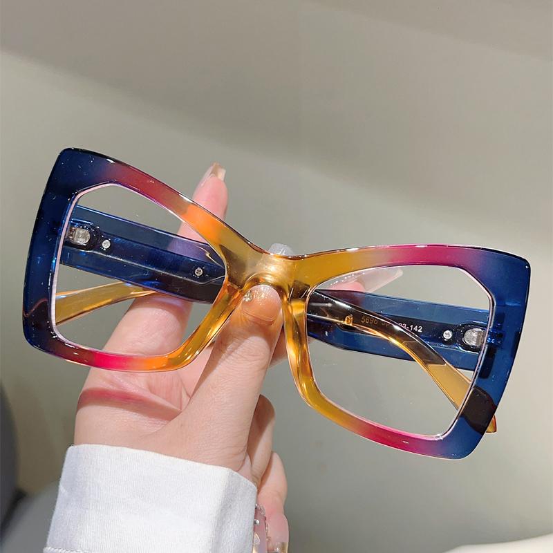 Oversized Butterfly Shaped Glasses Women  New Fashion Blue Light Blocking Optical Frames Cute Candy Color Rim Eyewear