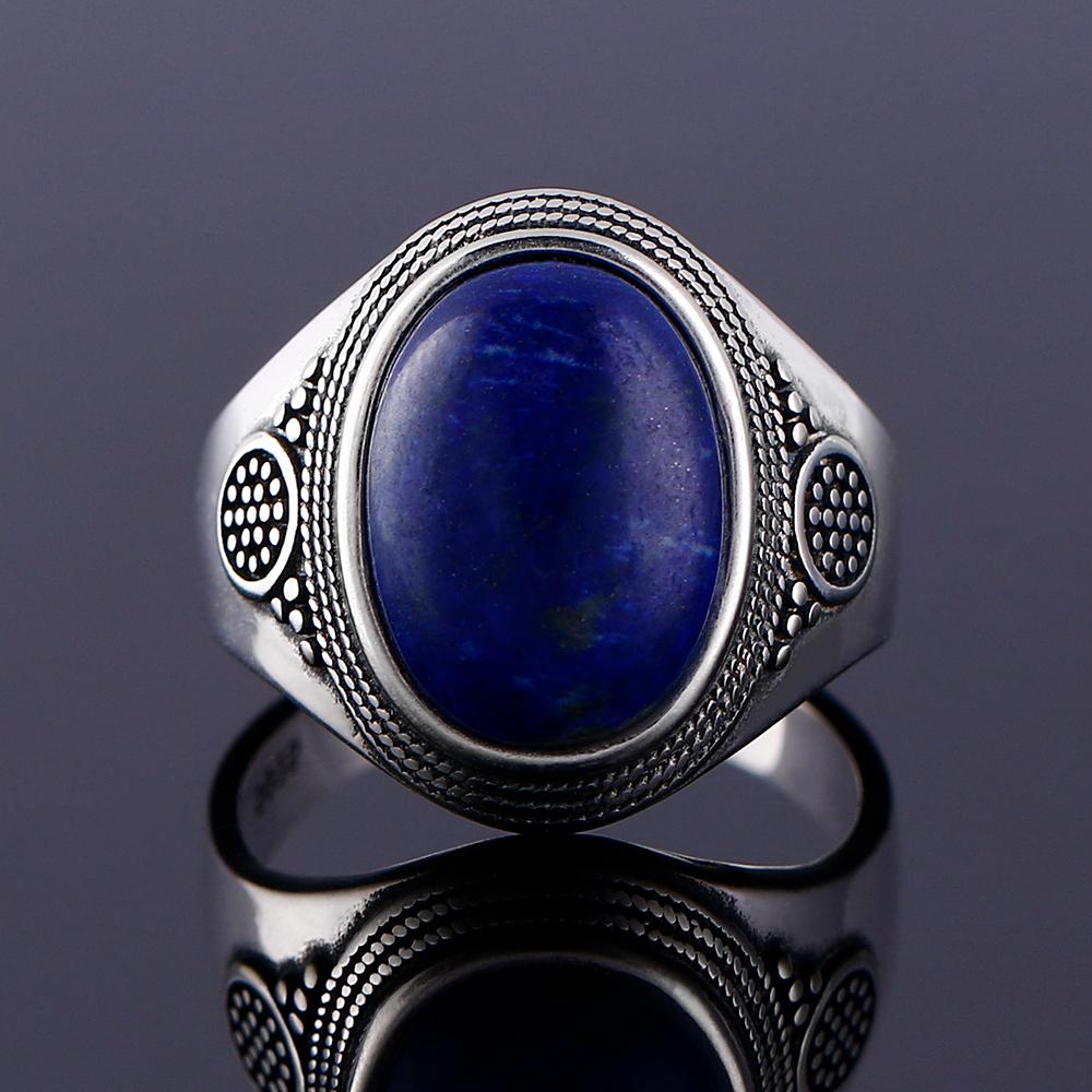 Prsten Charm Noble 100% 925 stříbro 10x14MM lapis lazuli snubní prsten pro dívku ženu na párty výročí narozeninový dárek