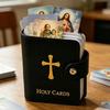 PU-Leder Gebetskartenhalter 40 Fächer Mini-Heiligenkarten Geldbörse Heiligenkarten-Heft Taufgeschenk