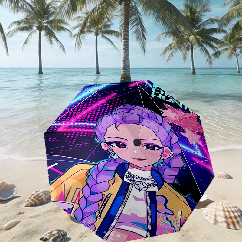 KPop Demon Hunters Print Umbrella Automatic Opening/ Closing - Portable Foldable Design - Daily Use for Travel/Outdoor - Gift for Birthday