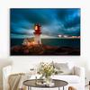 Landscape Breakwater Light Lighthouse Sea Canvas Painting Nature Sunset Posters and Prints Wall Art Pictures Home Decor No Frame