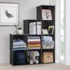Vacplus Large Storage Assembly Type Storage Clothing Storage Organizing Space Convenient Width 30 X Depth 30 X Height 30 9 Boxes Black Bookshelf,