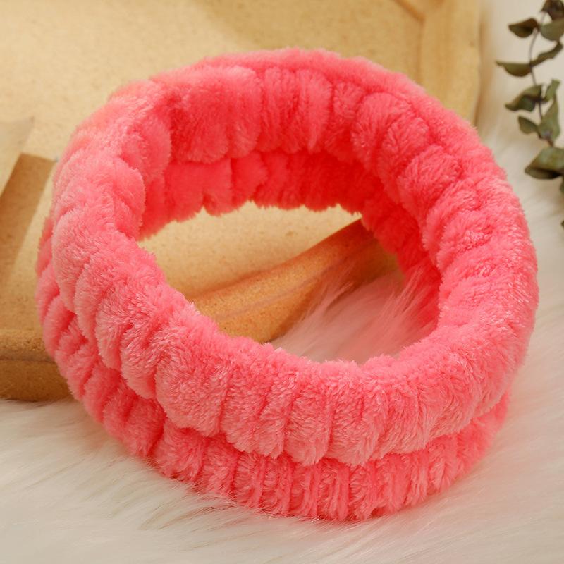 Women's Flannel Spa Headband & Wristband Set, Absorbent Wrist Bands for Face Wash