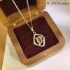 Women's S925 Sterling Silver Necklace Natural Crystal Peridot Pendant Brushed Craft Clavicle Chain Jewelry