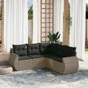 VidaXL Garden Lounge Set with Cushions 5 Pcs, Patio Sofas, Patio Furniture Set, Outdoor Furniture, Grey 3221349