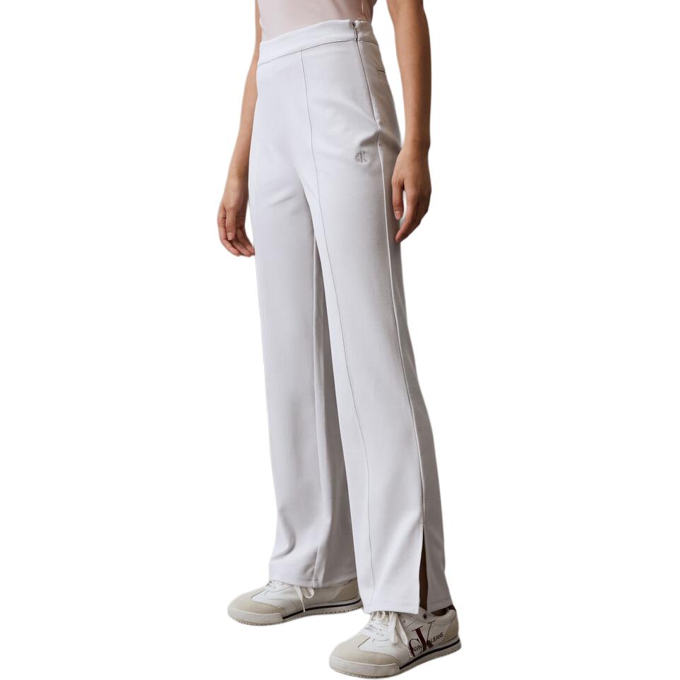Calvin Klein Fashion High-Waisted Solid Color Split Flared Casual Pants Women pants Galaxy-Gray J223723-PC8