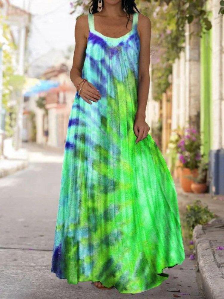2025 Bohemian Off Shoulder Strapless 3D Tie Dye Dress