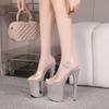 High Sexy Thin Heel Laser Sandals Super High Heels 20cm Waterproof Platform Car Show Model Catwalk Nightclub LFD-8820-Q1