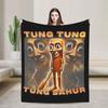 Tung Tung Sahur Italian Brainrot  Blankets Fleece SpringAutumn  Breathable Super Warm Throw Blankets for Bedding Car Bedspreads