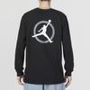 Jordan Flight MVP Long Sleeve Crew T-Shirt with Letter Logo Print and Drop Shoulder Men Tops Black DV8433-010