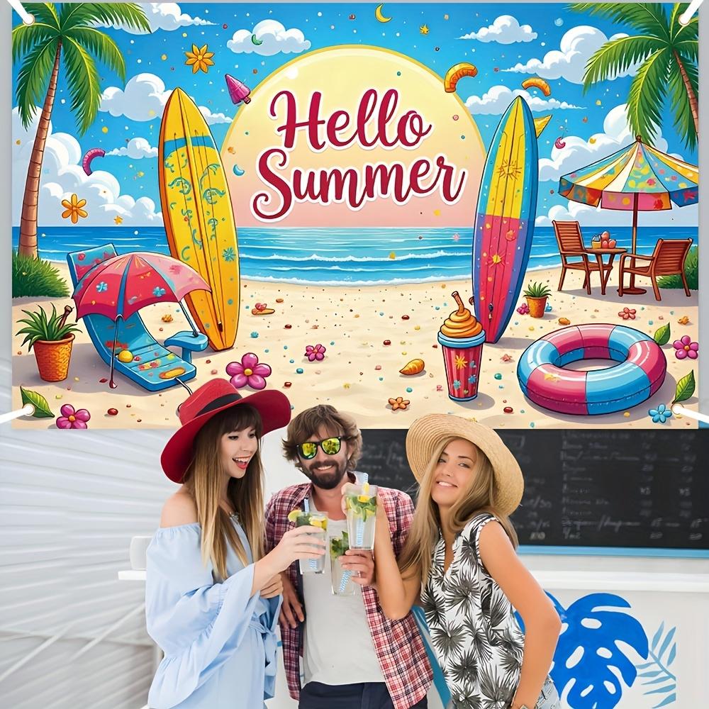 1 Piece of 2D Flat Banner, Summer Banner, Made of Polyester, for Summer Party Decoration, Beach Party Decoration Banner