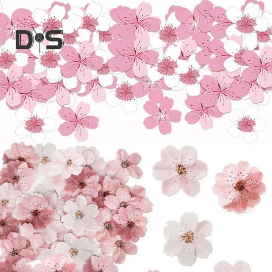 Decoraciones comestibles de flores de papel para pastel, cerezo sakura, postre, adornos para pastel, bodas, fiesta de cumpleaños, accesorios para pastel