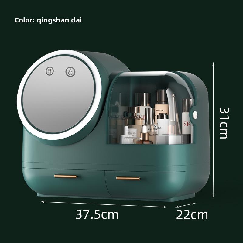 Creative LED Cosmetic Storage Box: Influencer Desktop Organizer with Large Capacity & Dustproof Skincare Holder