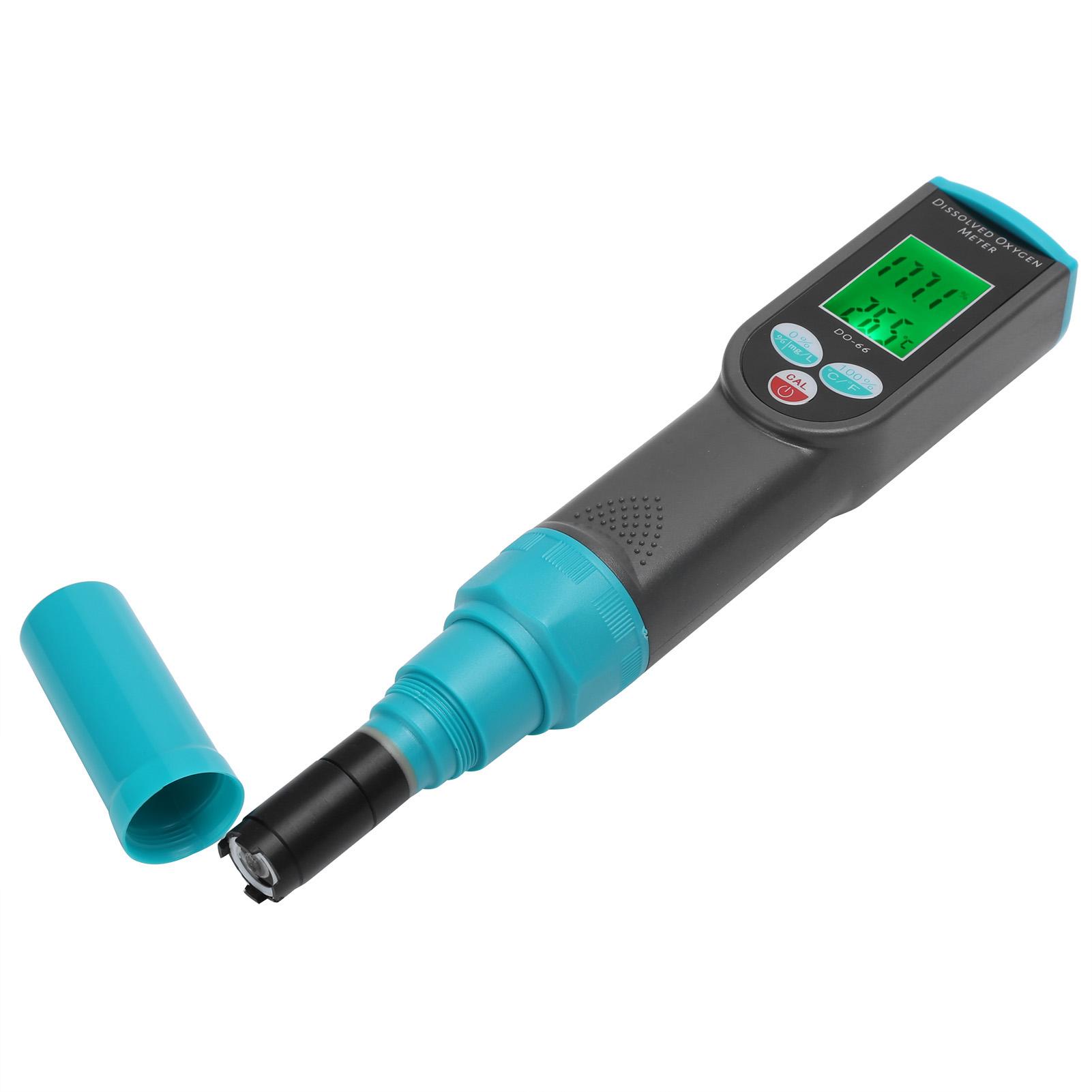 Compteur d'oxygène dissous portable 0-199,9% Affichage rétroéclairé avec testeur de température pour l'aquaculture