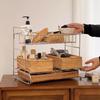 Organizador de Skincare e Maquiagem de Luxo - Suporte de Mesa Multicamadas em Aço Inoxidável