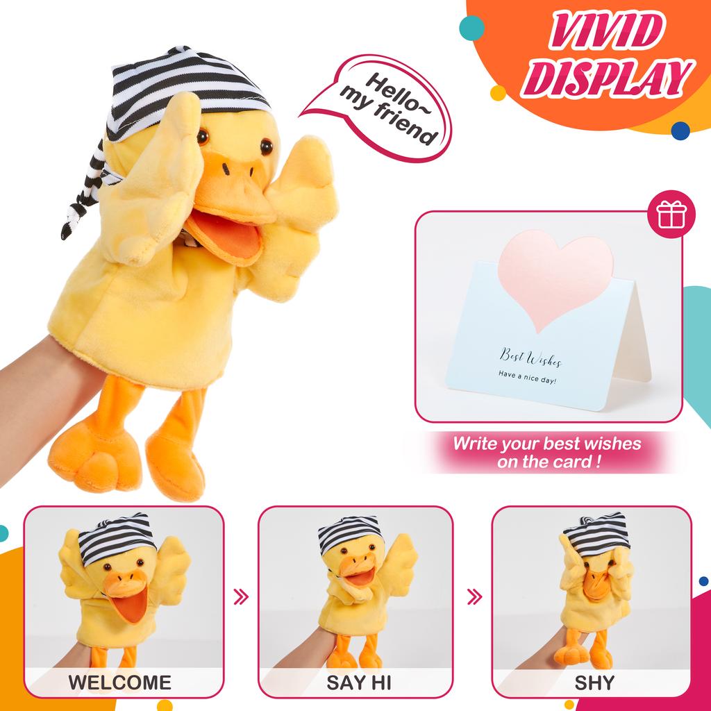 Cute Duck Hand Puppet Plush Toys Little Bird  Birthday Gift Doll High Quality Stuffed Animals Kids Baby Education Toy