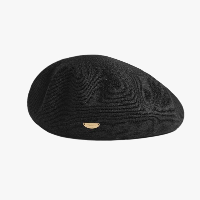 

New Korean Version of Autumn and Winter Beret Women s Metal Letters Logo Retro Painter Hat Showing Face Small Versatile Octagonal Hat